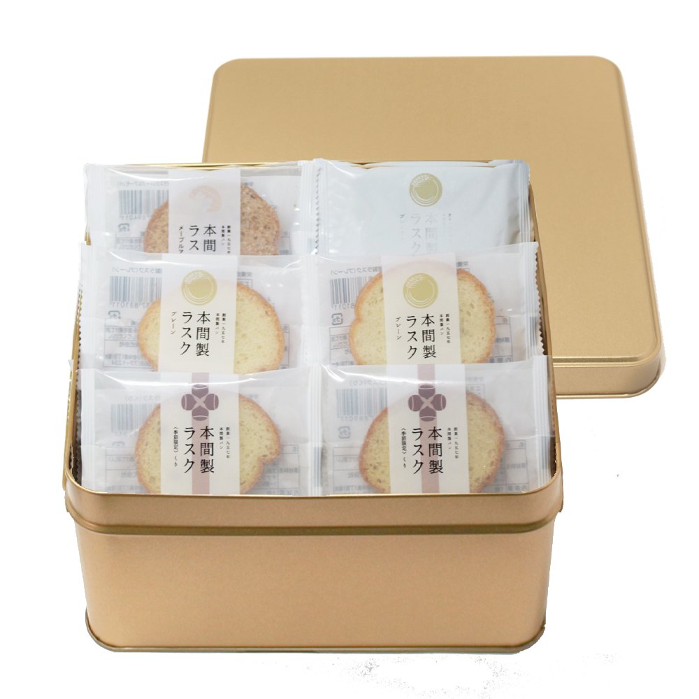 季節の4種詰合せ(缶)54枚(くり入り)